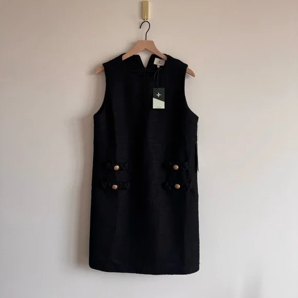 Tuckernuck | Black Tweed Sleeveless Jackie Shift Dress New w/ Tags ~ XL - Picture 10 of 15